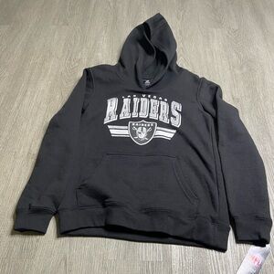 Las Vegas Raiders Hooded Sweatshirt Boys Size Medium 10-12 Black NFL Football